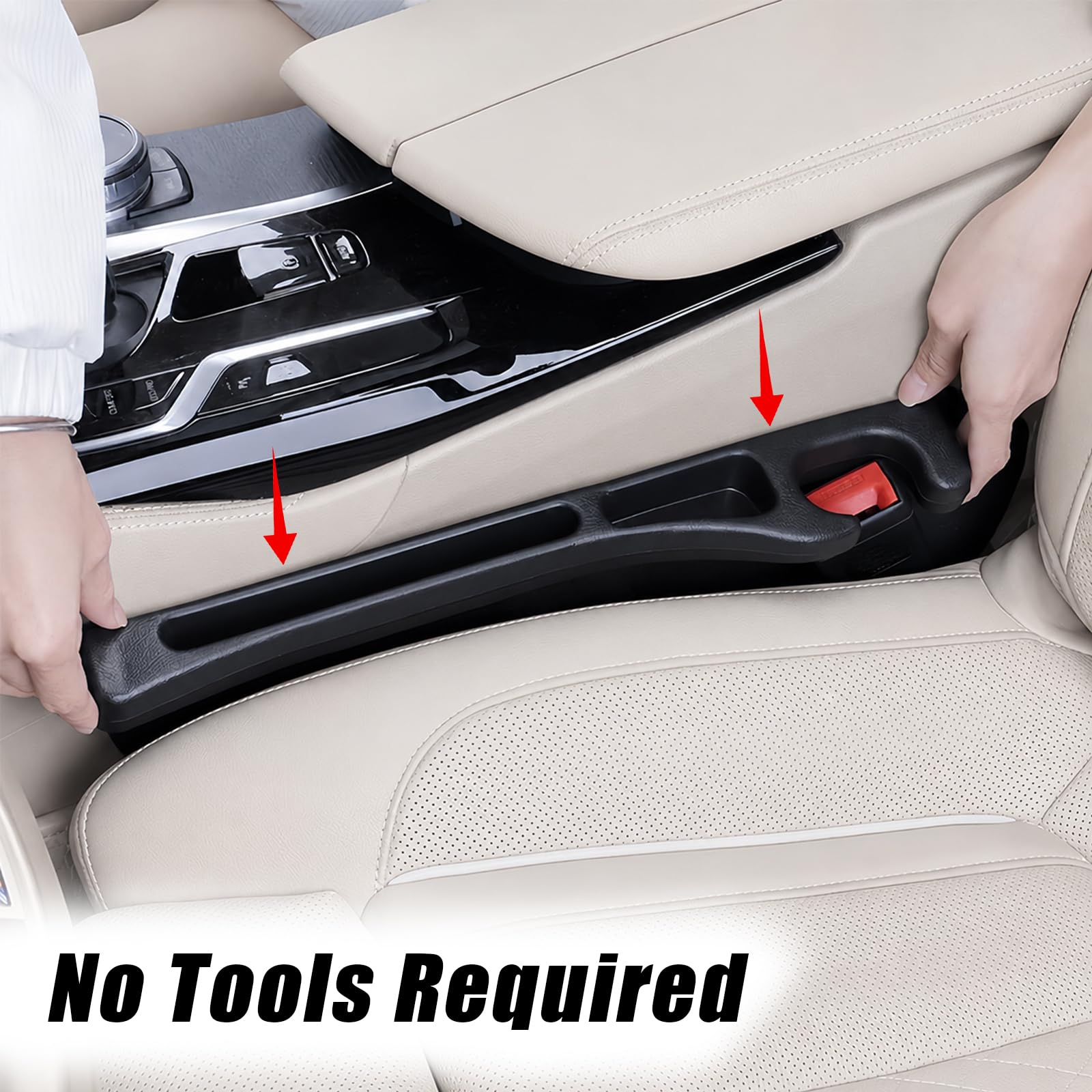 MTABCTY Car Seat Gap Filler Organizer 2 PCS Black Universal Seat Gap Plug Blocker Anti-Drop Console Catcher Phone Keys Storage for Car Truck SUV Auto Accessories Style2 view 6