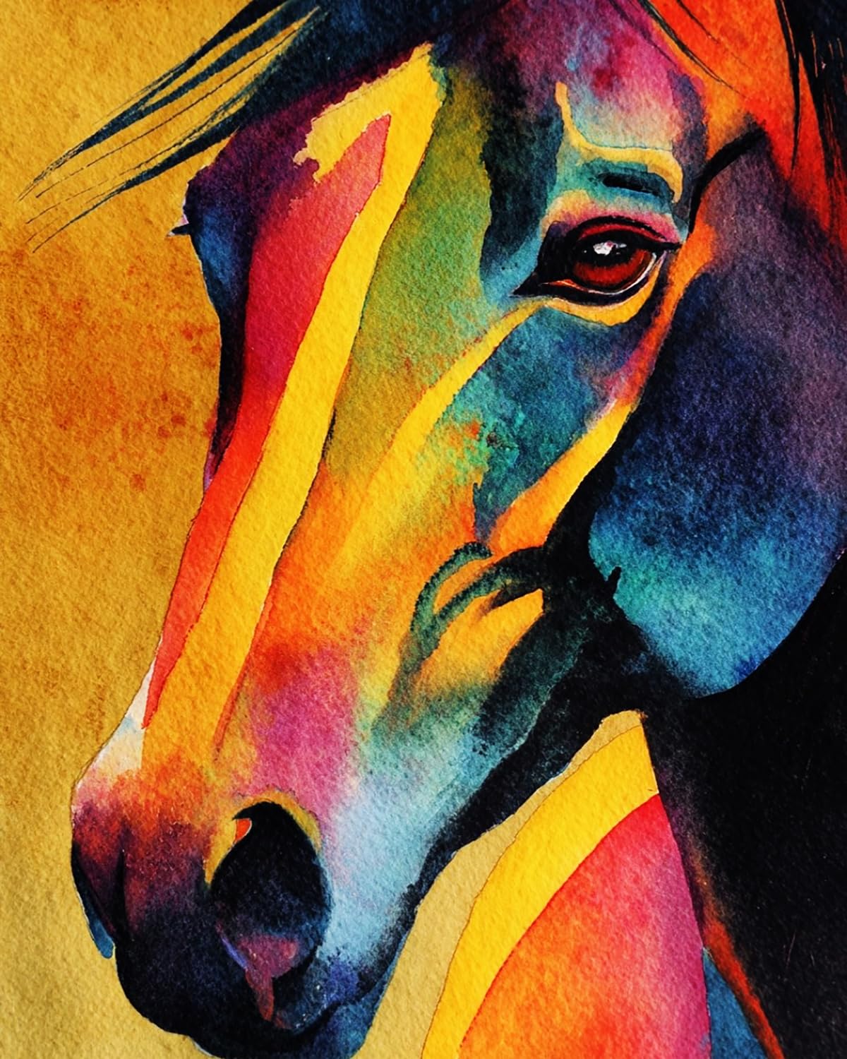 LIUBAISHI Paint by Numbers for Adults, Colourful Horse, 40x50 cm Acrylic Canvas Kit