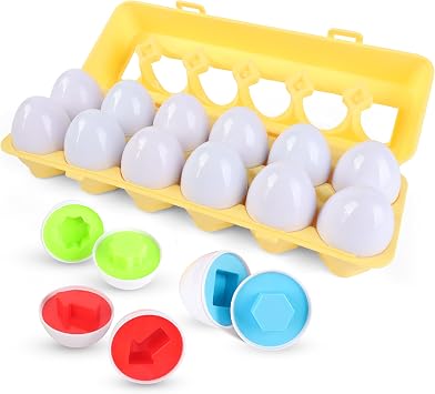 SUPERBE BEBE Boîte d'Œufs Éducatifs d'Emboîtement Formes & Couleurs Montessori
