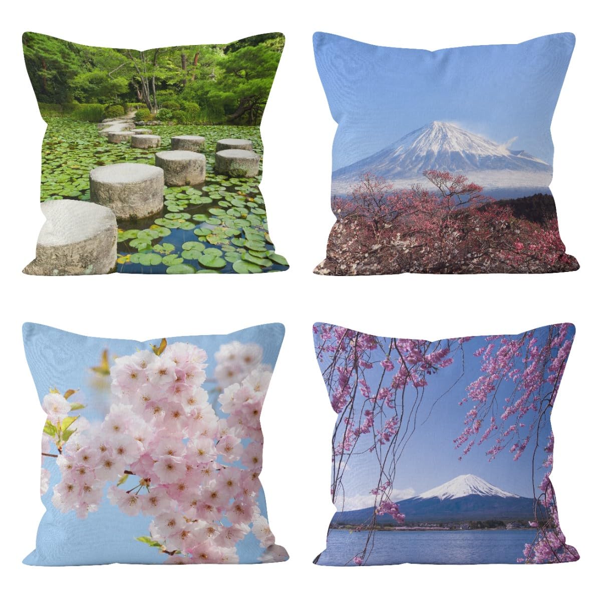 Taie d'oreiller en lin Sakura pour créer un coin lecture zen sur votre fauteuil