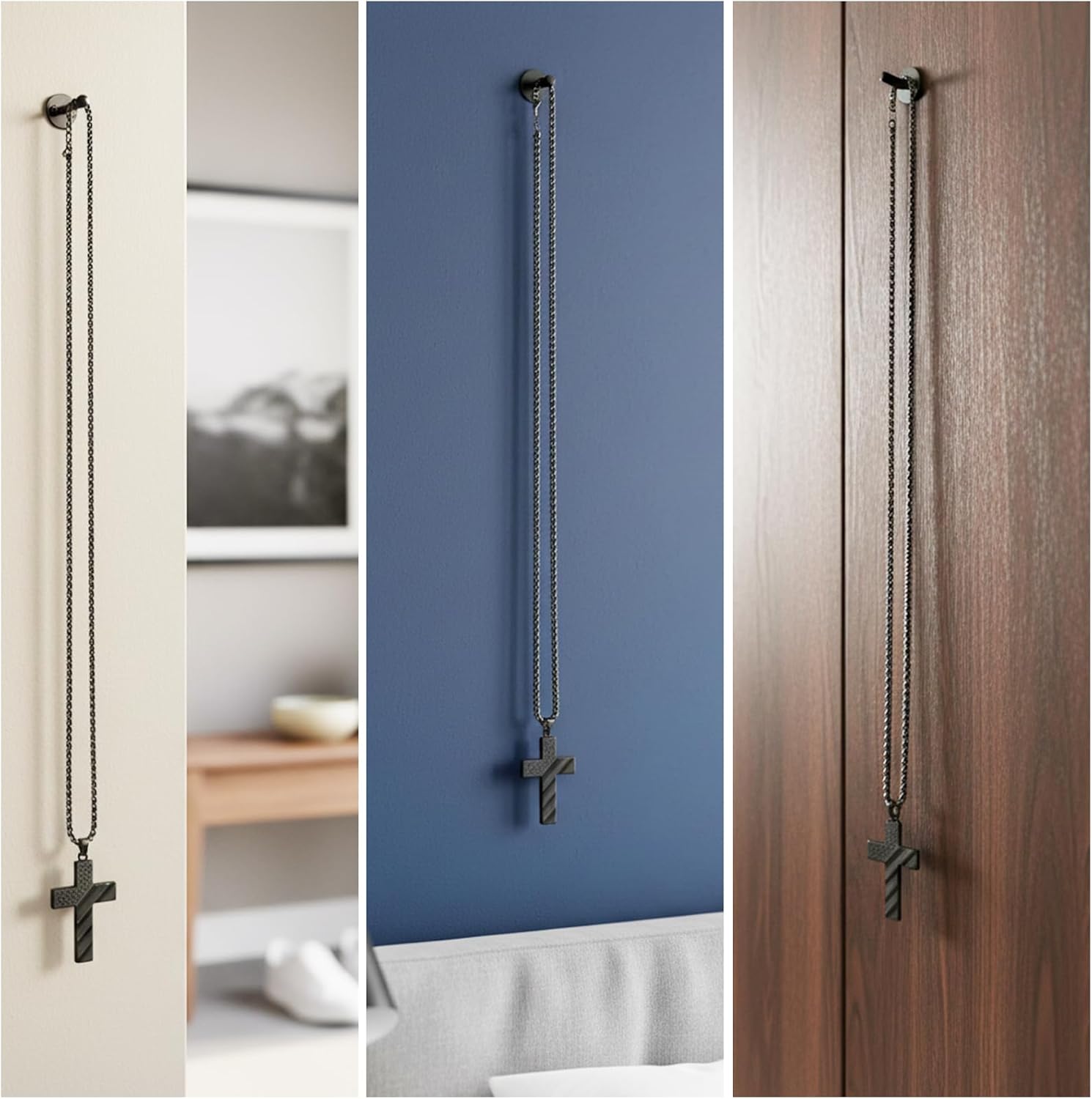 Cross Necklace for Men, Men’s Christian Gifts, Bible Verse Stainless Steel American Flag Pendant Chain Cross Jewelry Gift for Men - Image 4