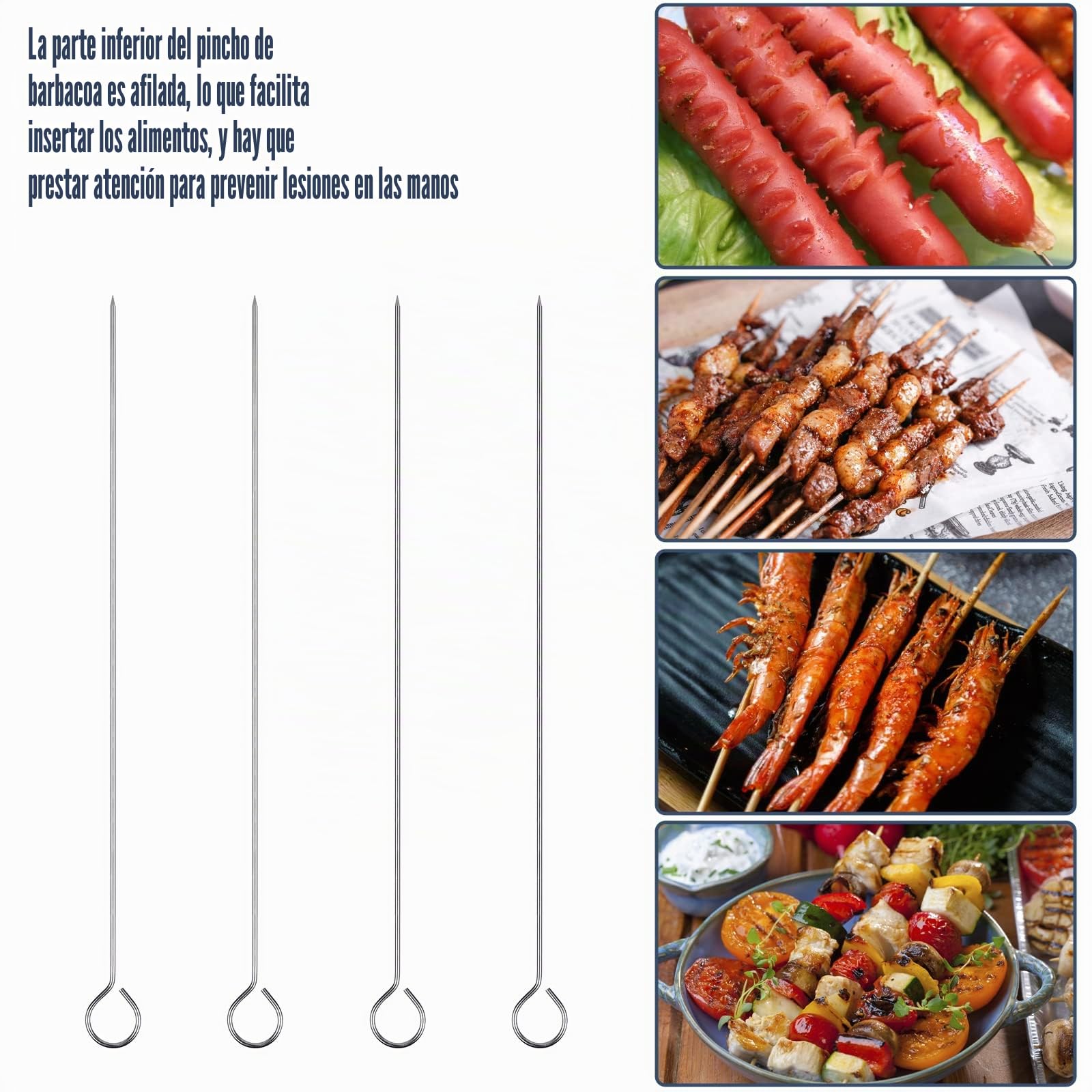 Cesta para asar pescado, parrilla y rejilla de acero inoxidable Nizirioo, portátil y plegable, soporte para pescado con mango extraíble y cepillo para hornear, 4 pinchos