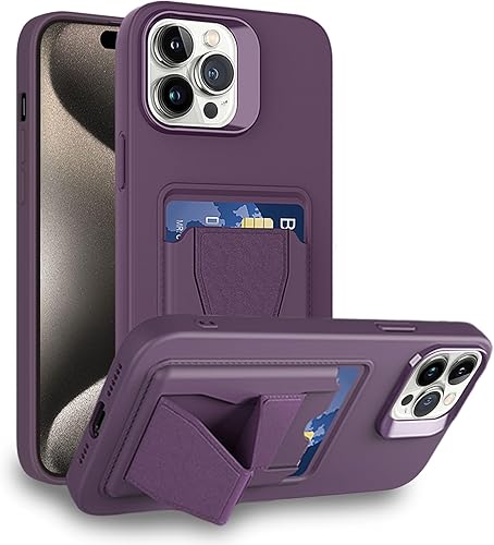 Funda magnética con función atril para iPhone 15 Pro Max, compatible con soporte magnético para automóvil, cartera delgada a prueba de golpes, funda