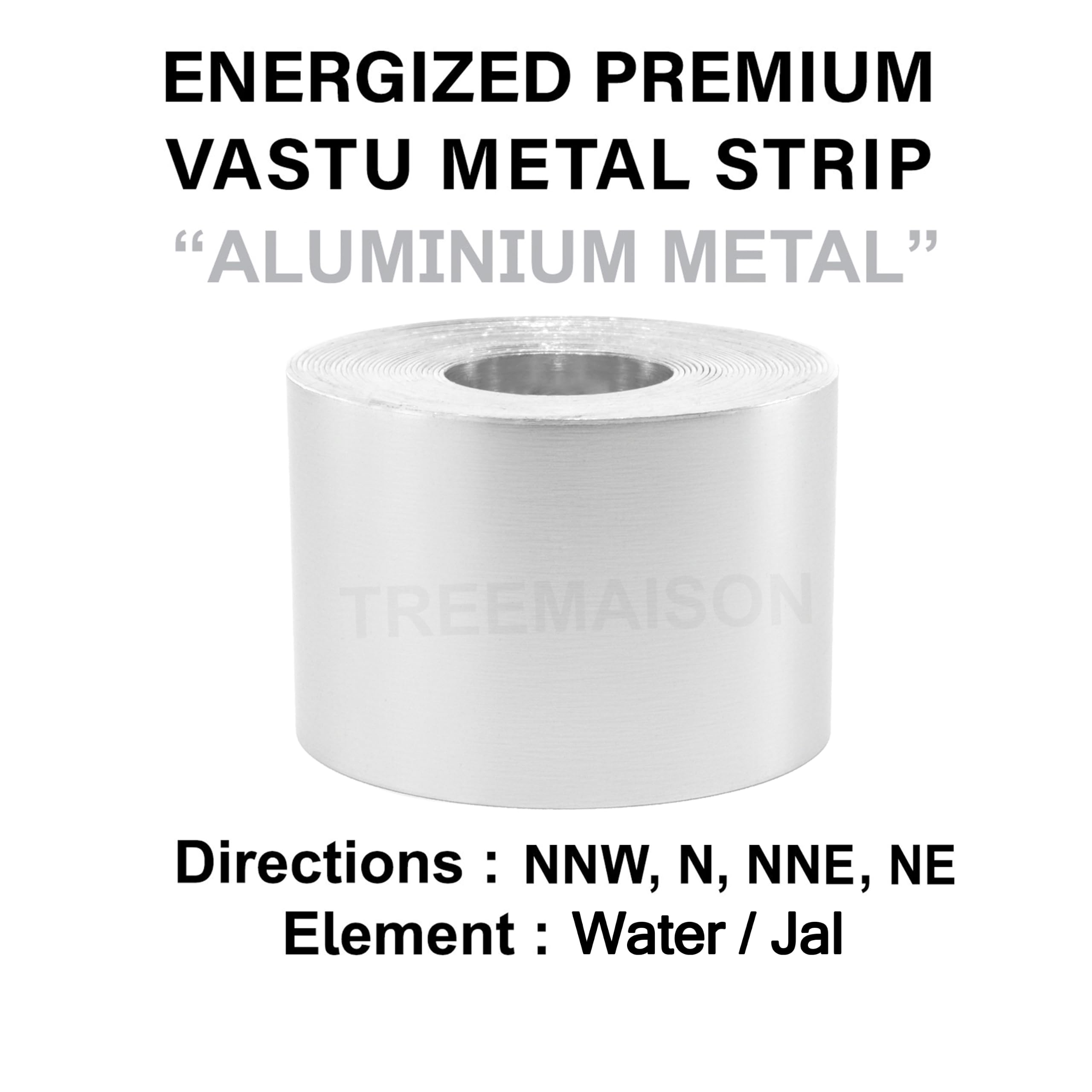 TREEMAISON Aluminium Strip | Width-25mm(1inch), Thickness-0.3mm, Length-8 Feet Approx | Vastu Strip Remedy | Zone Balancing |Toilet Correction | Main Entrance | Pack of 1 | 2