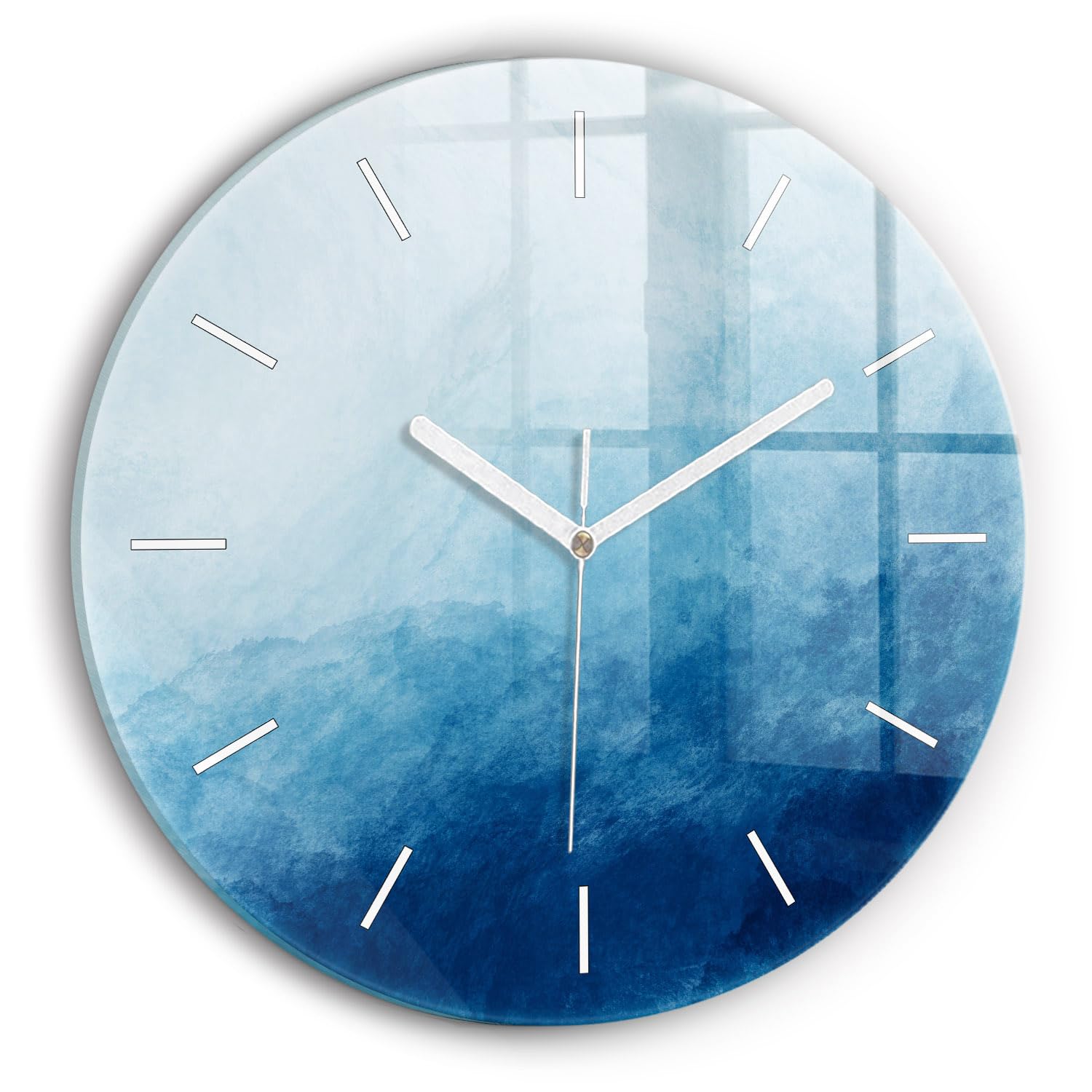 Mécanisme silencieux horloge en verre 30 cm moderne au motif abstrait