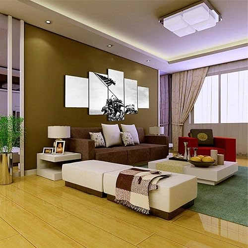 Miniatura 4 de HAOSHUNDA Iwo Jima - Póster de la bandera de la Segunda Guerra Mundial de los marines de Estados Unidos, pintura moderna en lienzo, cuadro de arte