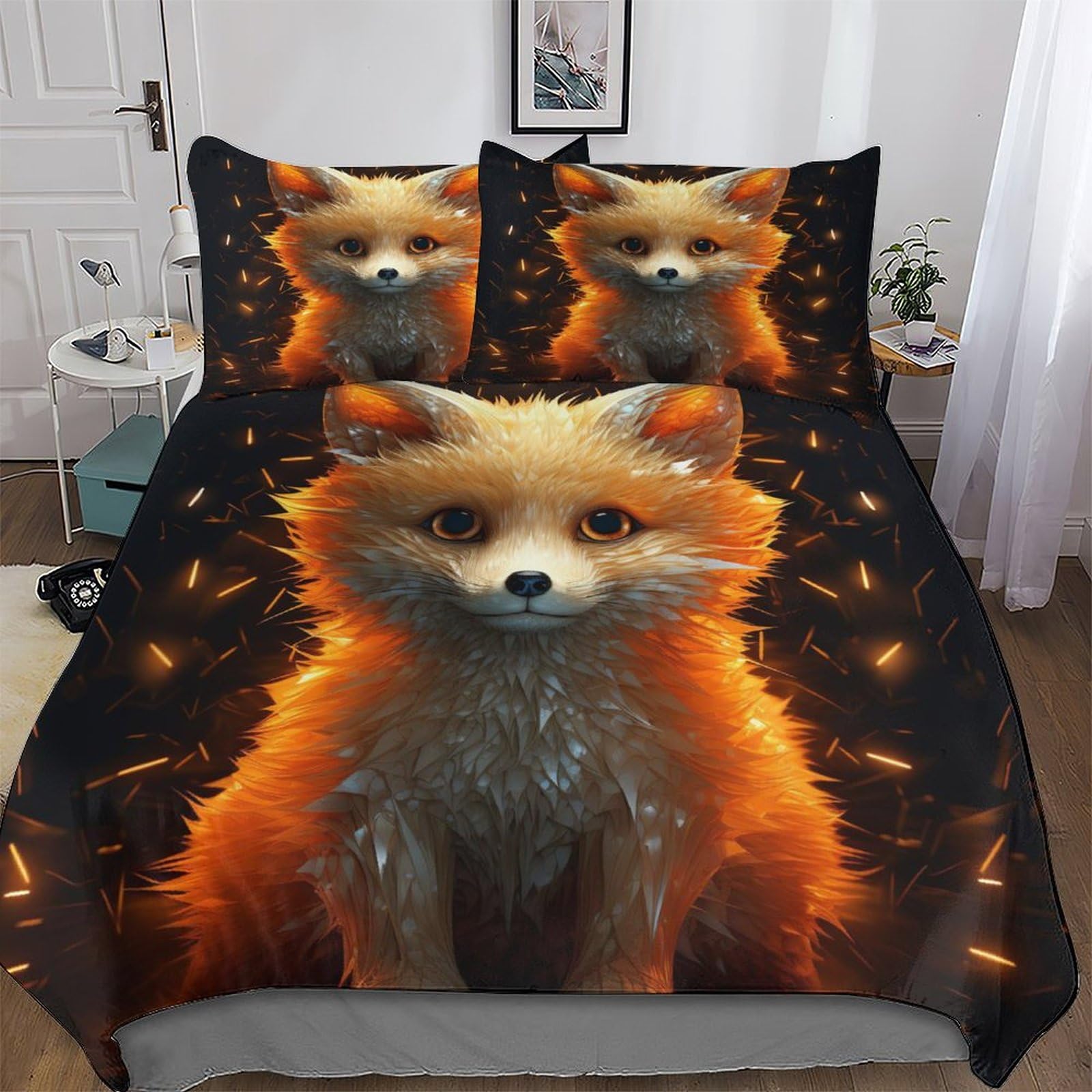 Ensemble de literie renard en microfibre premium 220x240cm pour lit deux places chic