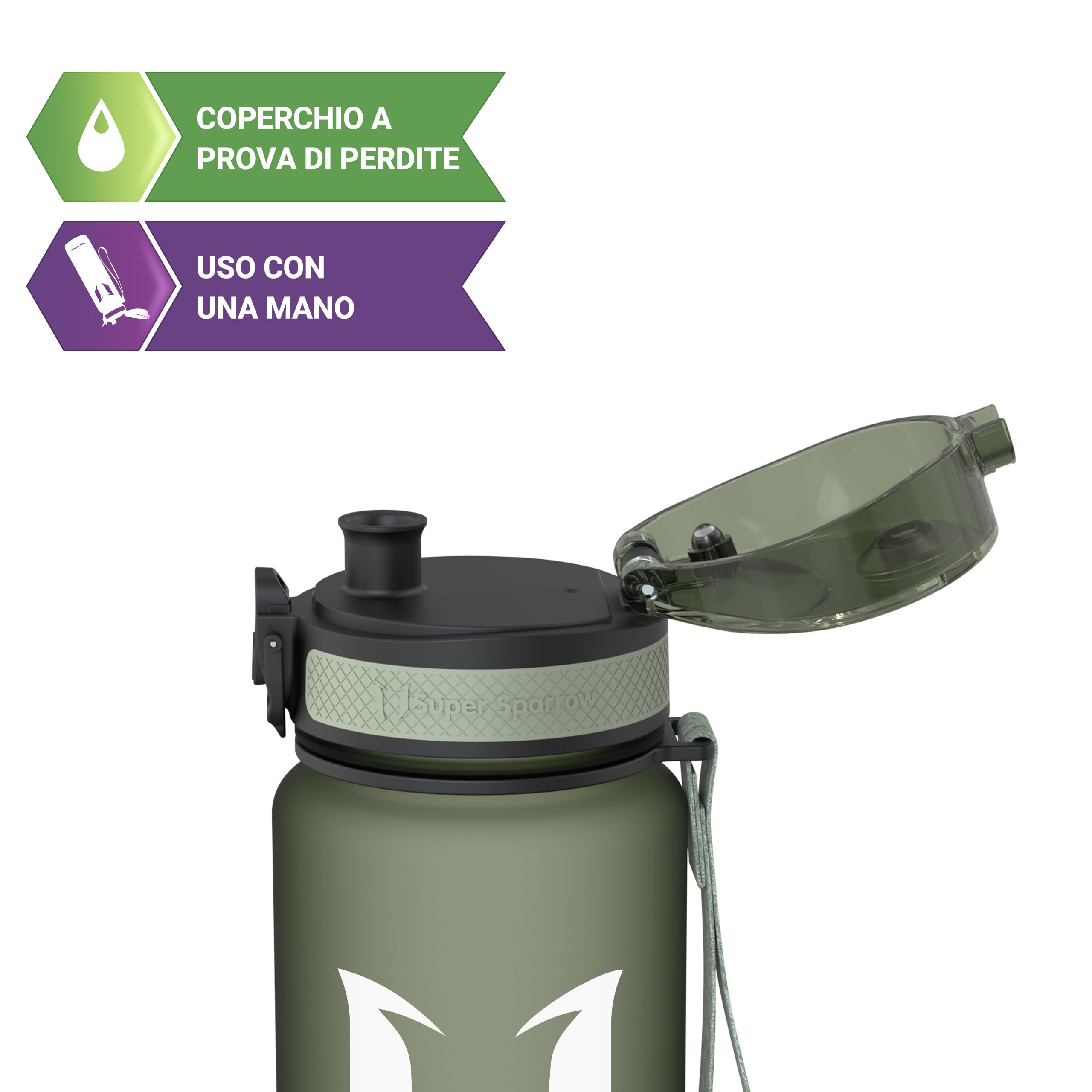 Super Sparrow Borraccia Sportiva & Bottiglia Bambini Senza Perdite - 350ml/500ml/750ml/1L/1.5L - Senza BPA