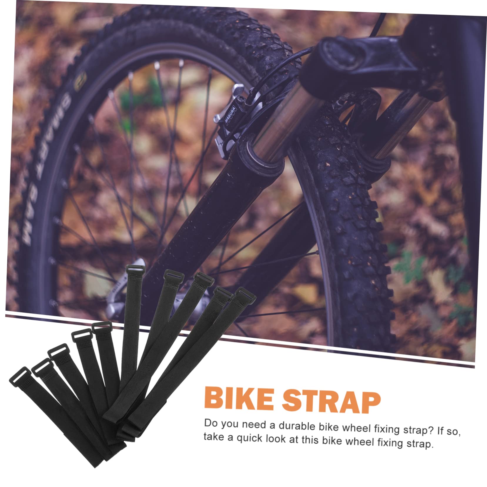 KALLORY 10Pcs Bike Fixing Bands for Mountain Cycling Versatile Straps for Luggage Cables and More Lengths for Outdoor Transport and Stability