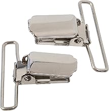 AERZETIX - Set of 2 Bib Clips - Dungarees Jeans Trousers Clothing Fashion Creations - Silver Colour - Metal