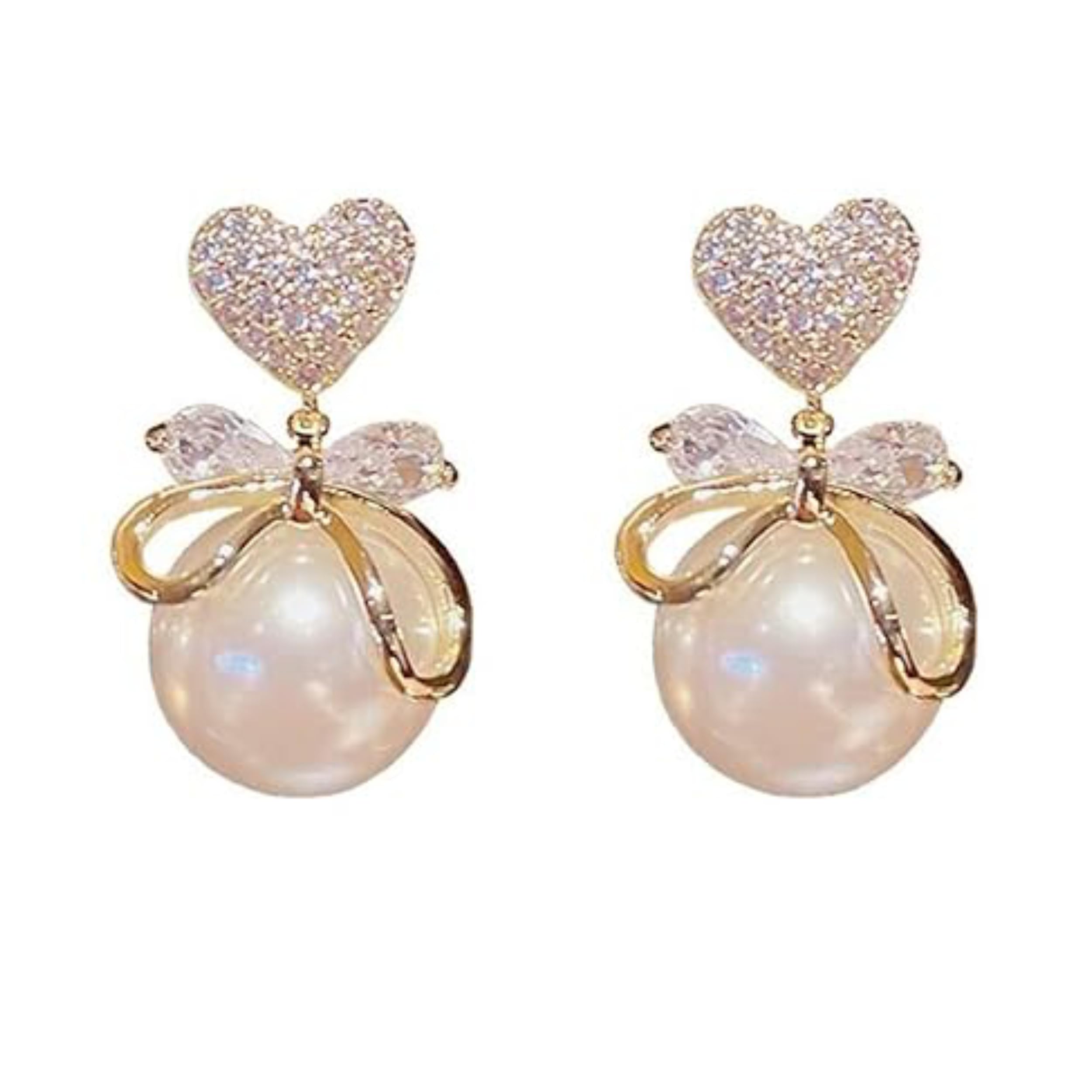 See full amazon price history chart for Shiny Beads Gold Plated Korean AD Heart themed Pearl Drop Earrings Shiny Beads Gold Plated Korean AD Heart themed Pearl Drop Earrings (B0DFCX24MM) Amazon Price History, Amazon Price Tracker