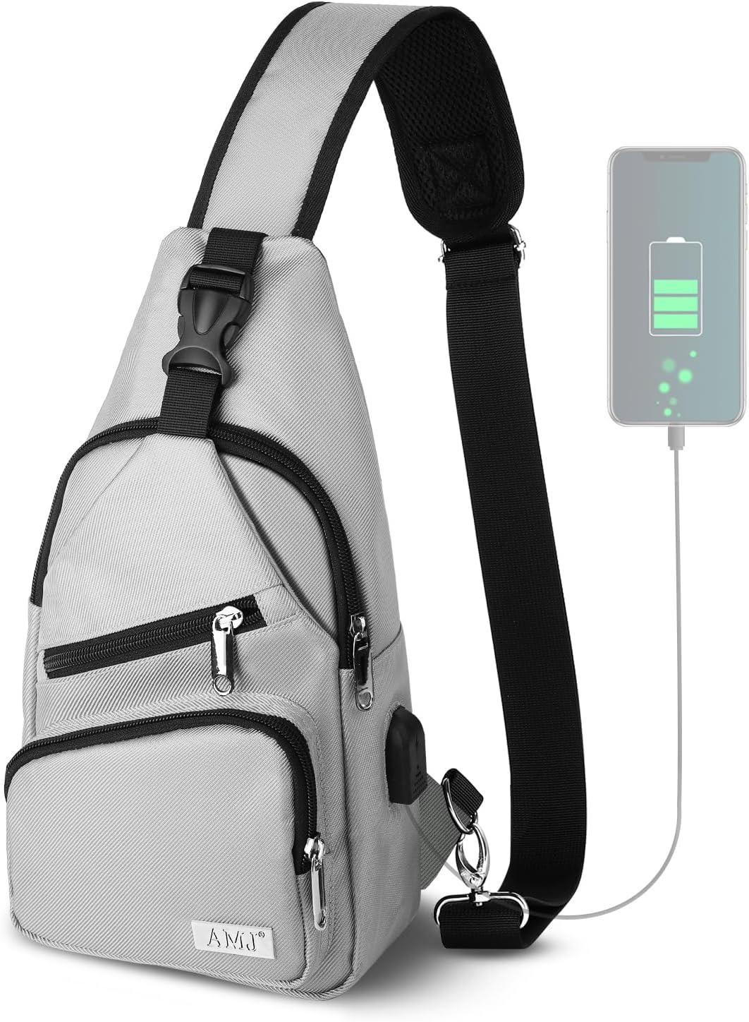 AMJ Sling Bag for Hiking and Outdoor, Crossbody Shoulder Backpack, Travel Chest Bag Daypack for Men & Women