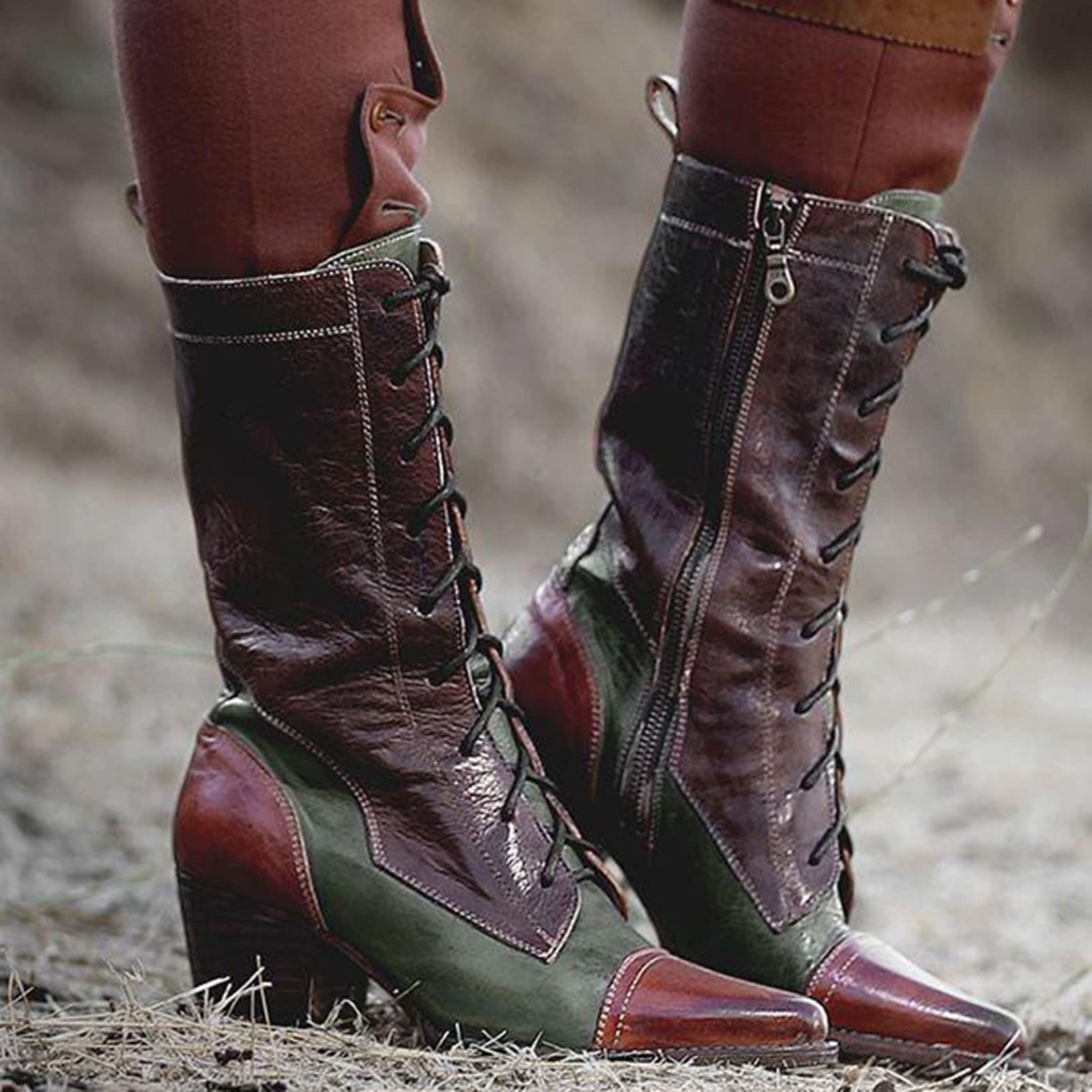 Texani Donna Western Pelle Stivali Equitazione Camoscio