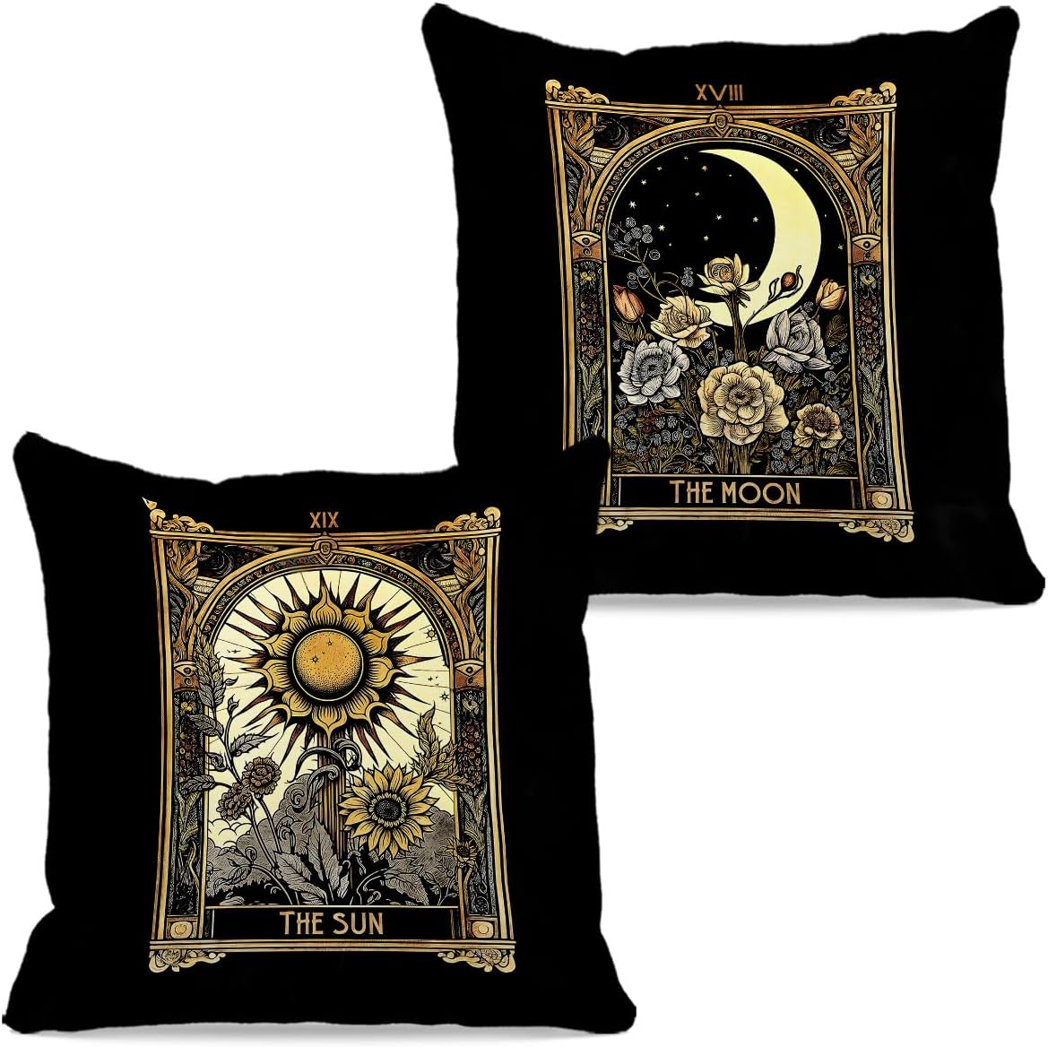 M-Qizi Tarot Card Pillow Covers Set Of 2 — 18x18 Inch Witchy Astrology Decor - View #4