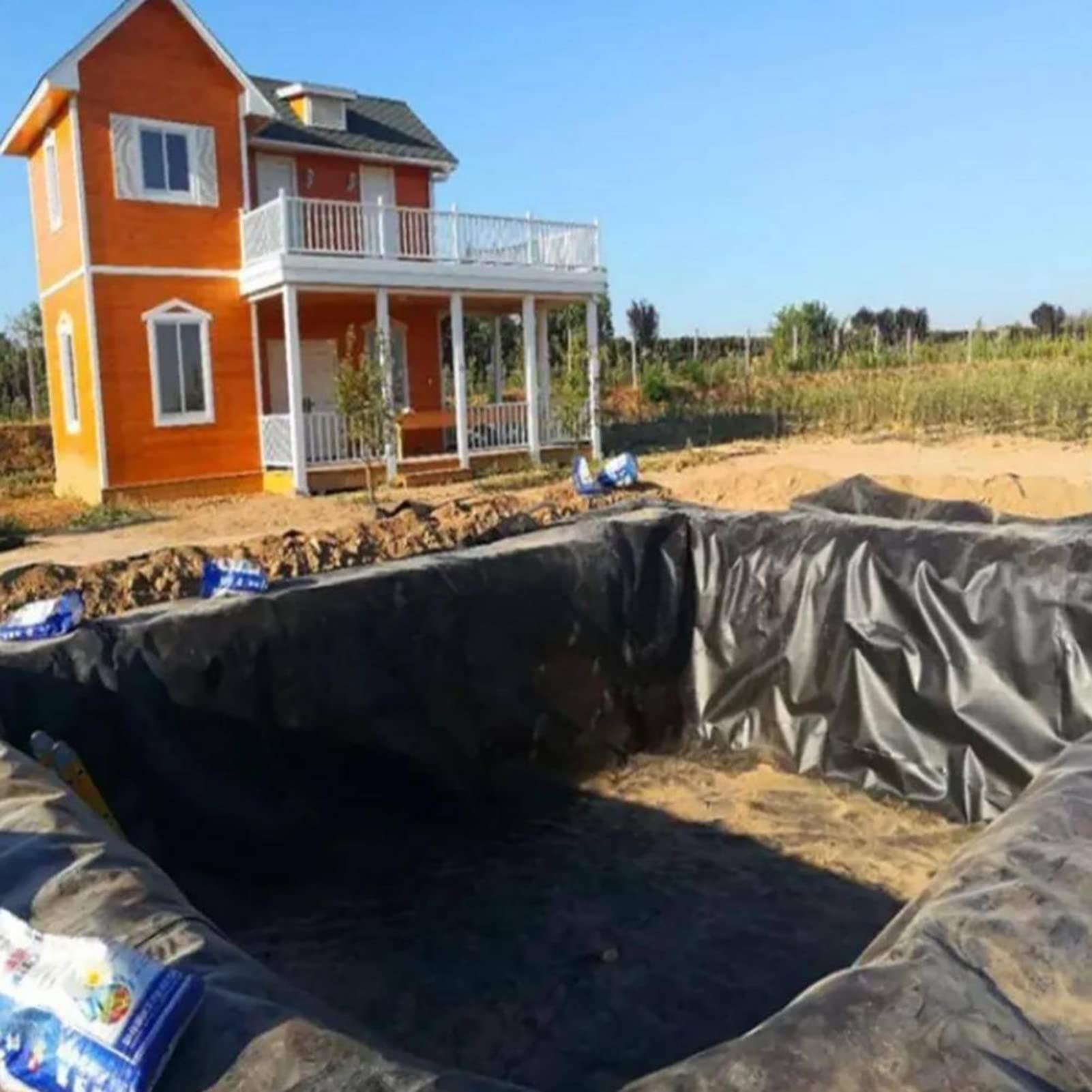 Rivestimento per laghetto – Membrana impermeabile flessibile in HDPE resistente da 0,3 mm per stagni di pesci, giardini acquatici, banchi di ruscelli e soluzioni paesaggistiche