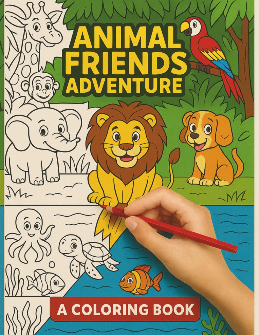 Animal Coloring Book: Color, Learn and Play