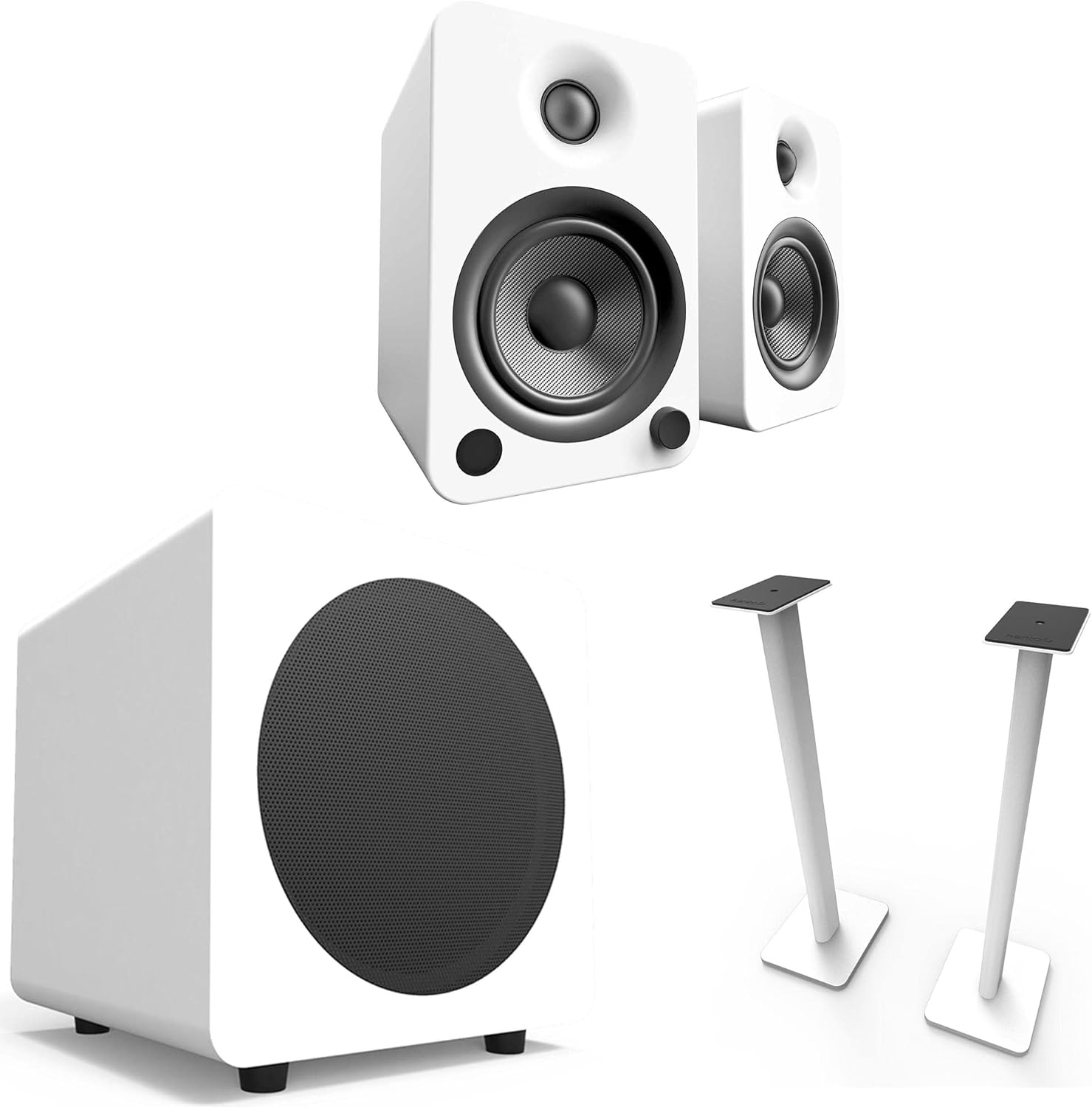 Kanto YU4MW YU4 White Powered Bluetooth Bookshelf Speaker
