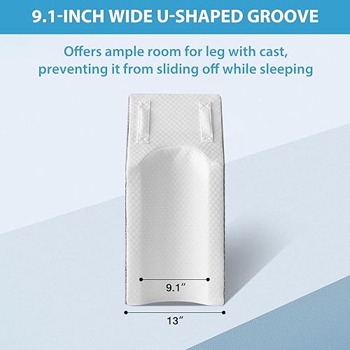 Miniatura 7 de Almohadas de elevación de piernas para después de una cirugía, lesión o descanso, almohada de espuma viscoelástica para elevar las piernas,