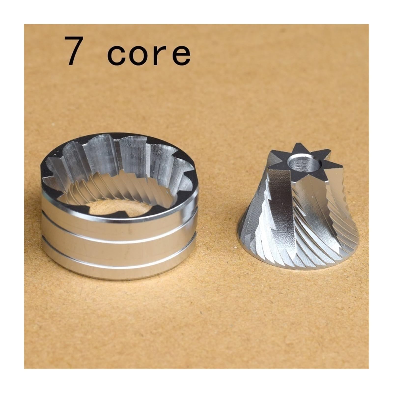 Muelas De Acero Inoxidable 420 De 38 Mm Con 7 Núcleos (6 Núcleos), Compatibles Con Timemore Chestnut, C/C2/C3/C3s/Slim Efficiency Manual Grinder.