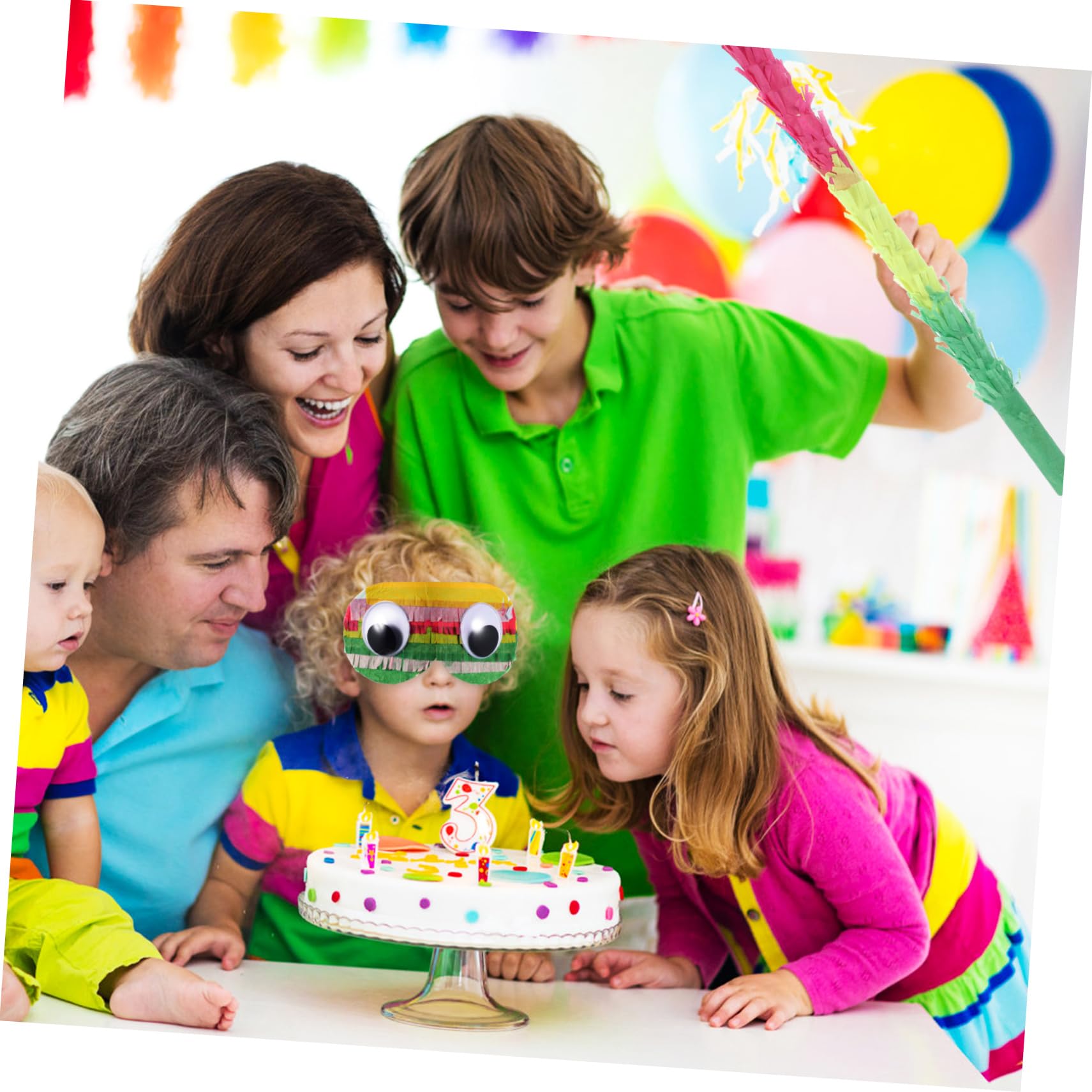 Set Di Bastoncini Colorati Per Pignatta Maschere Per Occhi Accessori Per Feste Di Carnevale Giochi Per Feste Di Compleanno Per Bambini