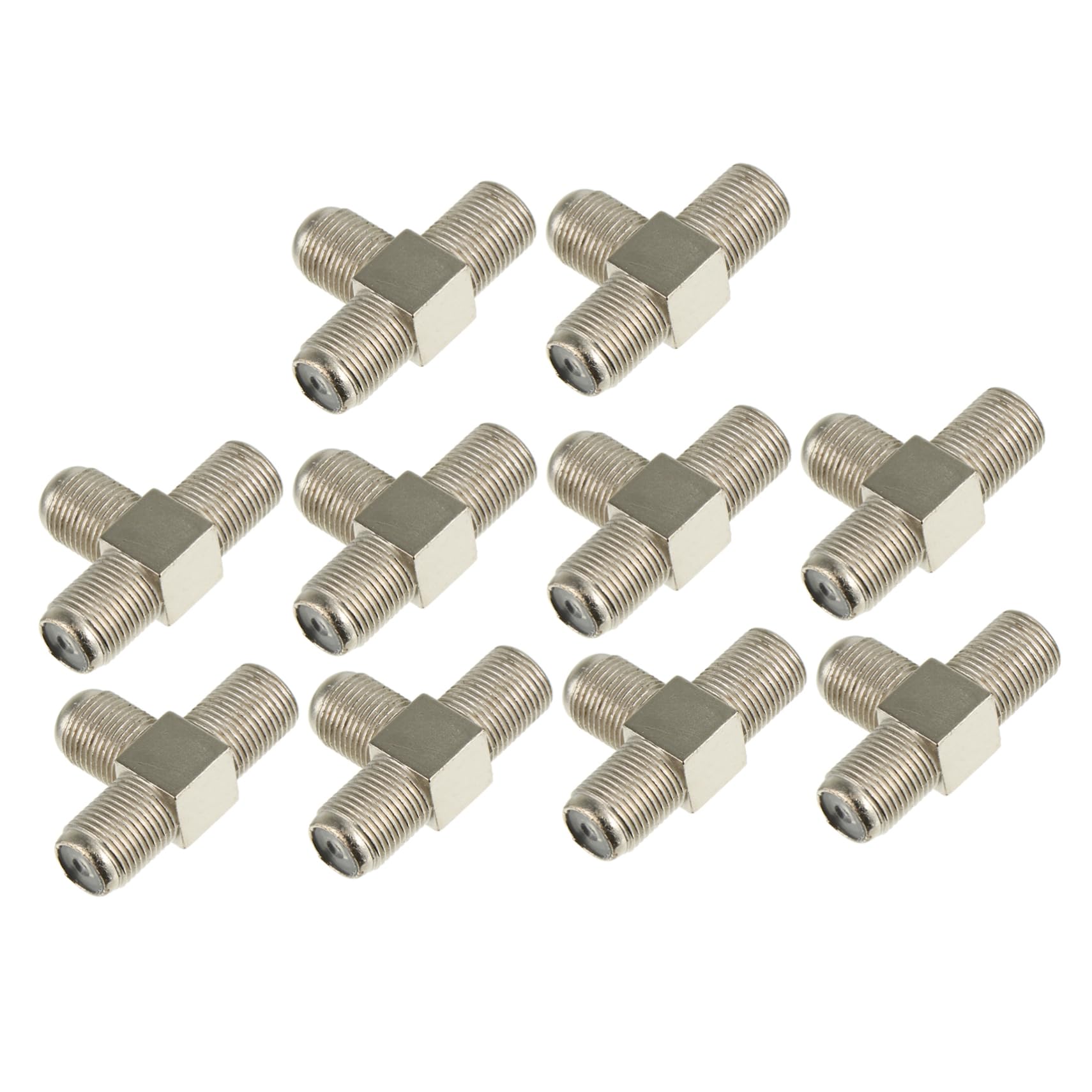 DOITOOL 10pcs Way Type Coax Cable Splitter Adapter for Tv Antenna Easy to Install Female to Female Connectors High Shielding Structure for Modems and Multiple Tvs