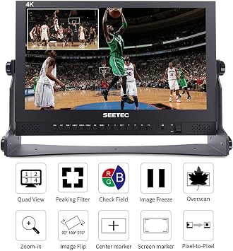 P133-9HSD 13.3 Inch 4K HMDI Broadcast Monitor Professional LCD Director Studio Production Monitoring IPS Screen Aluminum Design