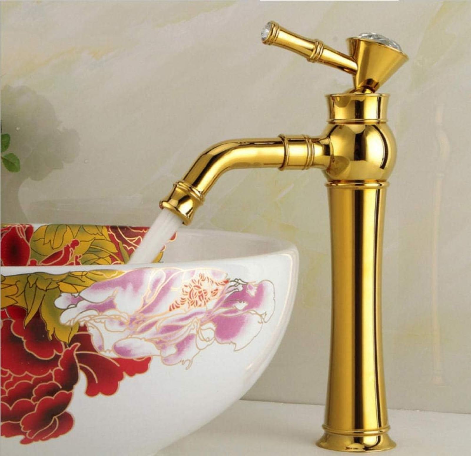 High Bathroom Sink Faucet Basin Faucets Gold Color Deck Mounted Bathroom Mixer Faucets,Sink Faucet