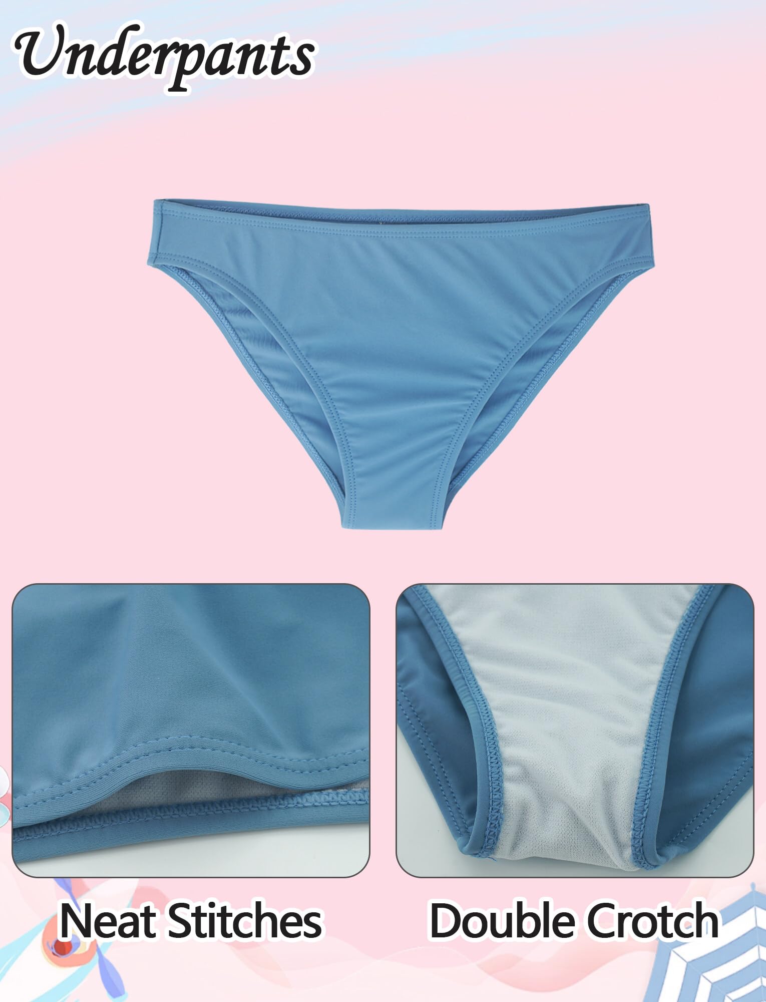 FEOYA Bikini de 3 piezas para niñas traje de baño con estampado de flores u hojas falda verano playa traje de baño protector solar traje de baño elástico secado rápido ropa de playa 140 150 160 170