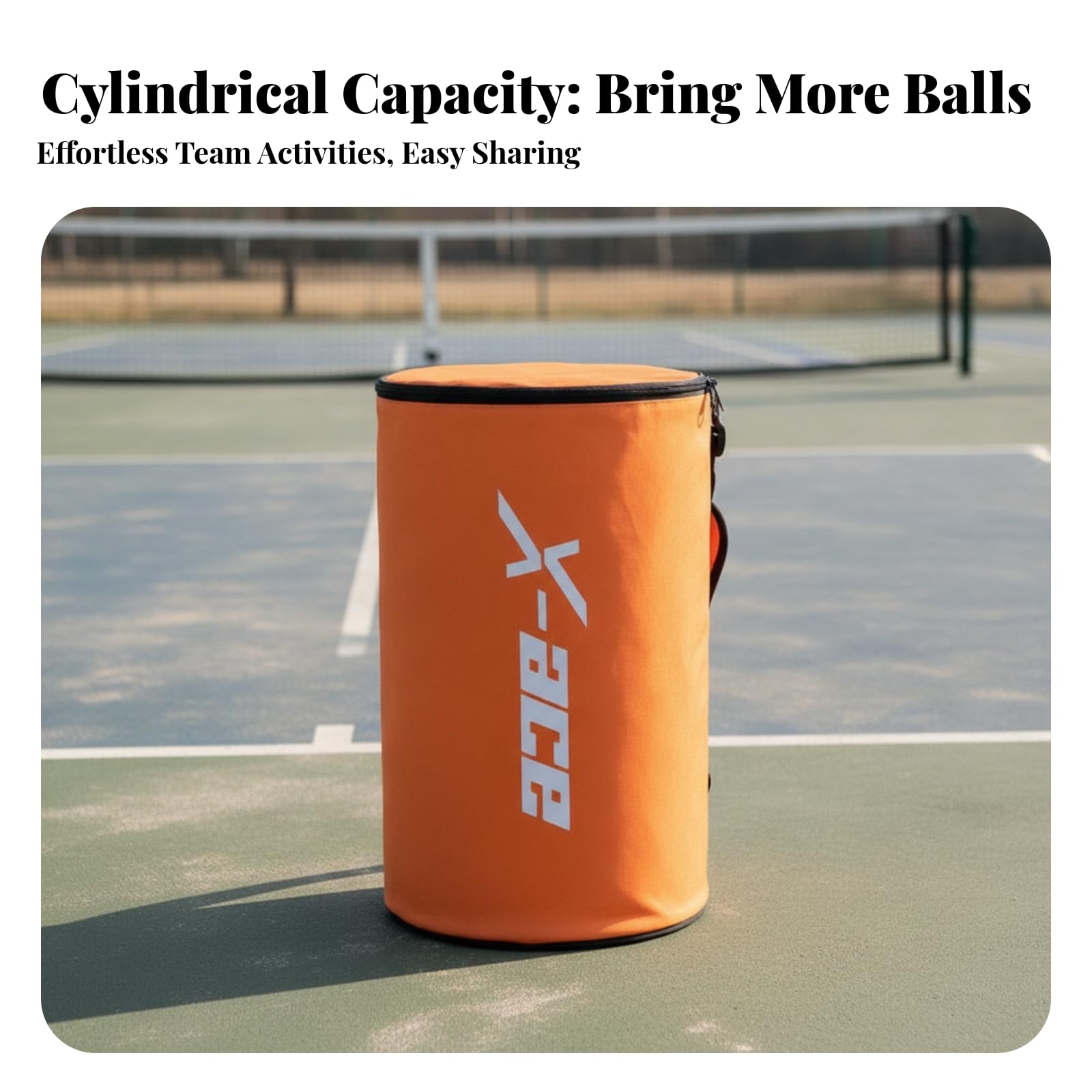 Tragbar Balltasche mit Schultergurt Isoliertes Innenfutter, Ballbeutel, Kompakte Zylindrische Form, für Training, Sportplatz, Tennis