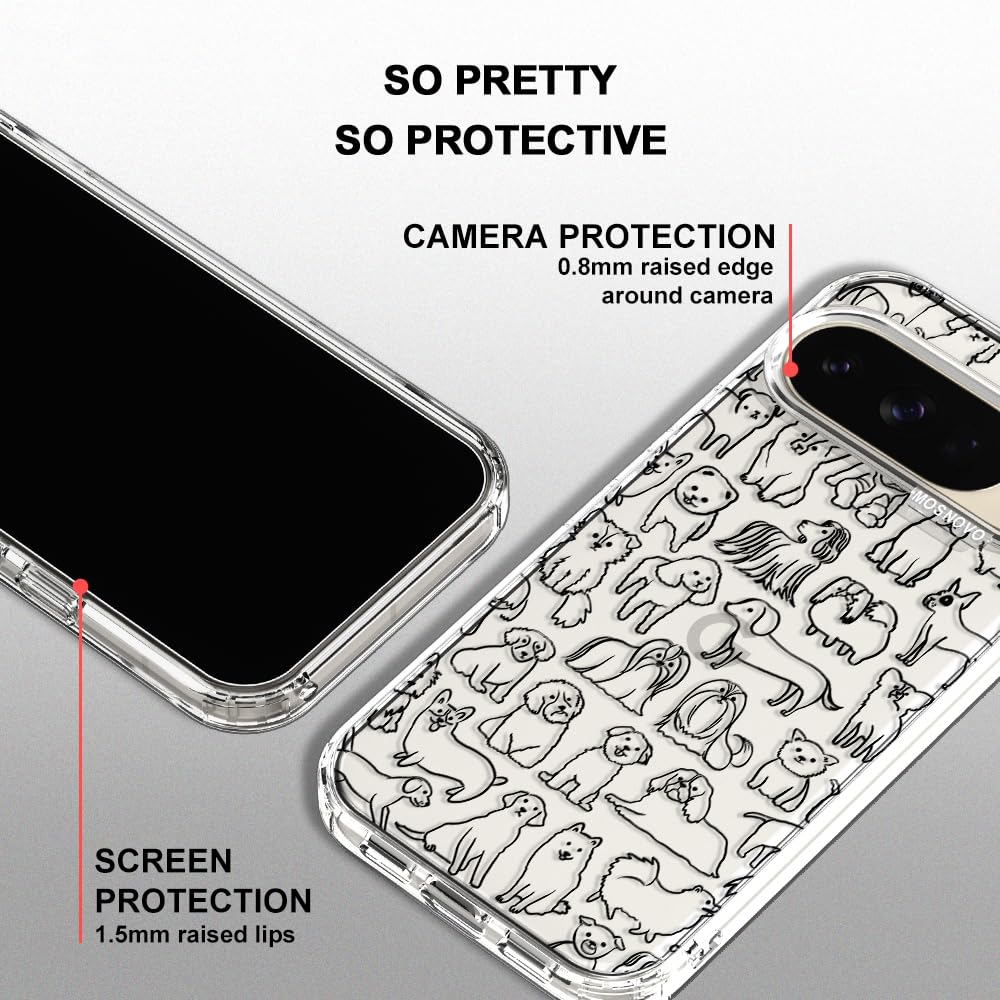 MOSNOVO Case for Google Pixel 10 & Pixel 10 Pro, [Buffertech 6.6ft Military-Grade Drop Protection] [Anti Peel Off Tech] Clear TPU Bumper Phone Case Cover Design - Cute Cherry — view 660