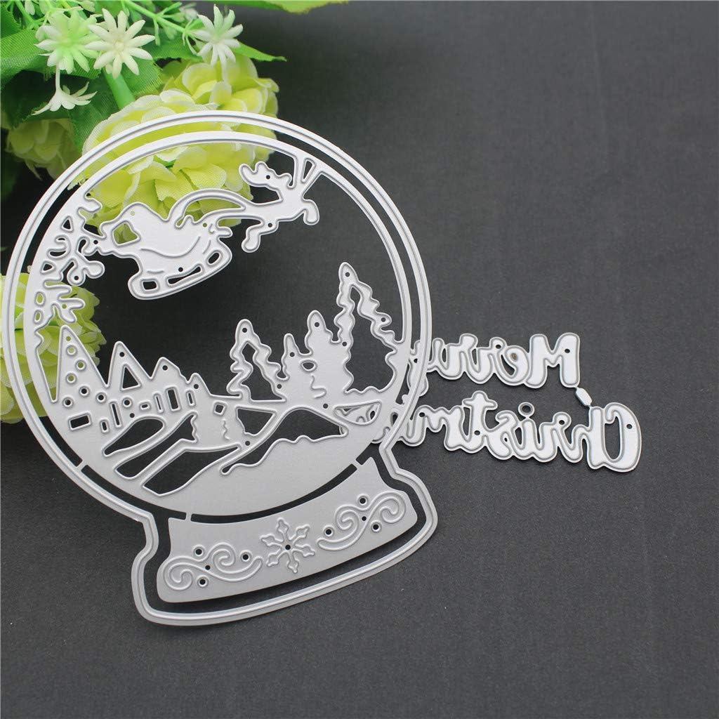 Conleke Santa Snow Globe Christmas Cutting Dies for DIY Scrapbook Album Paper Card Making Craft Decoration