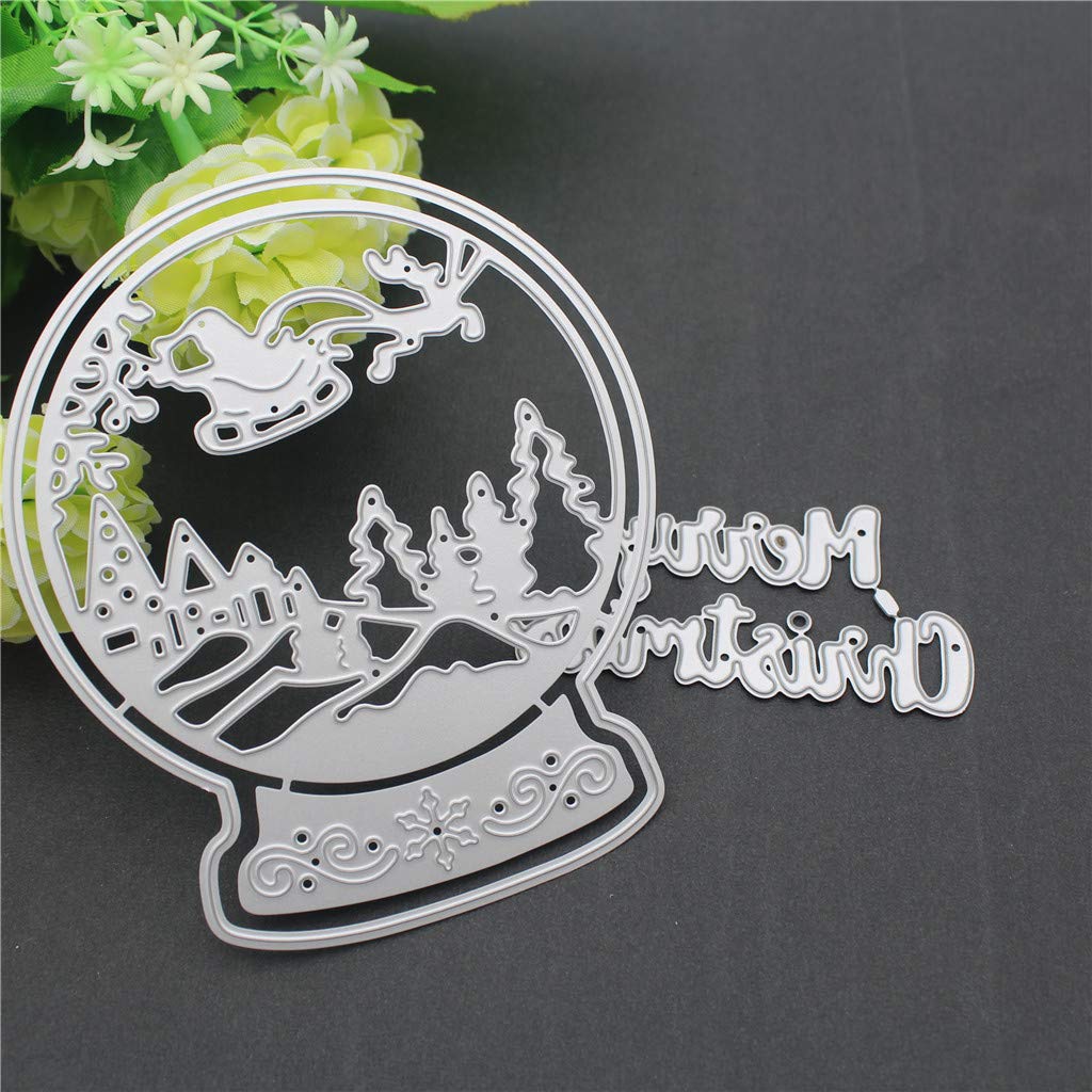 Conleke Santa Snow Globe Christmas Cutting Dies for DIY Scrapbook Album Paper Card Making Craft Decoration
