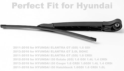 Miniatura 2 de EASIMOR Limpiaparabrisas trasero con brazo de repuesto para Hyundai Elantra GT i30, limpiaparabrisas trasero, repuesto para ventana trasera de