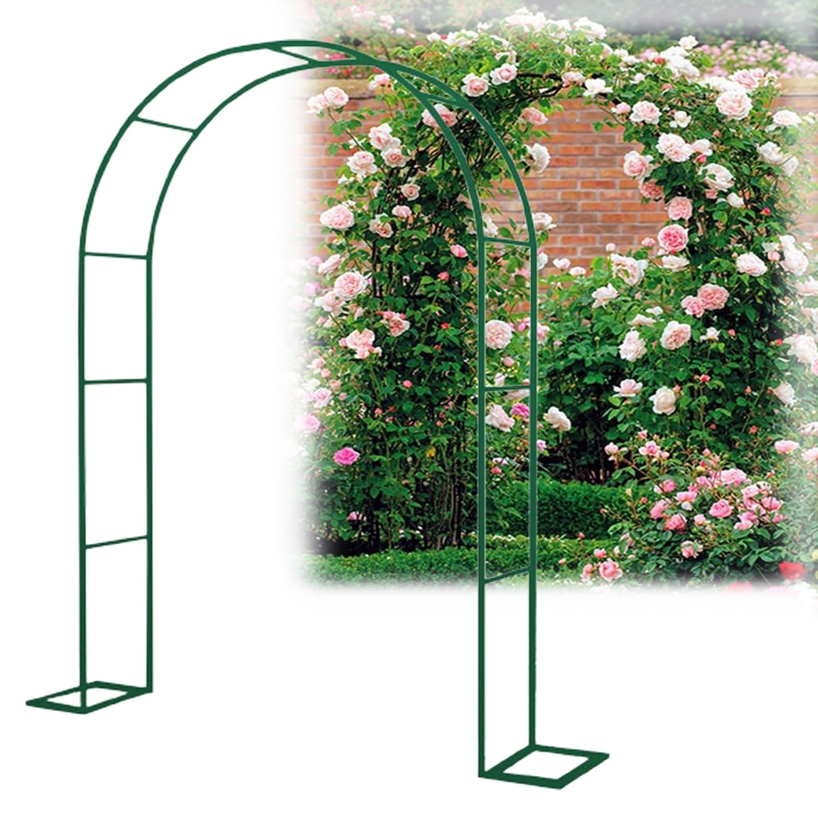 Czarna metalowa altana ogrodowa, łuk na wesela, rośliny pnące, dekoracyjne patio i podwórko, 1,20 m x 2,20 m x 25 cm, idealna na ścieżki trawnikowe i dekoracje nad morze