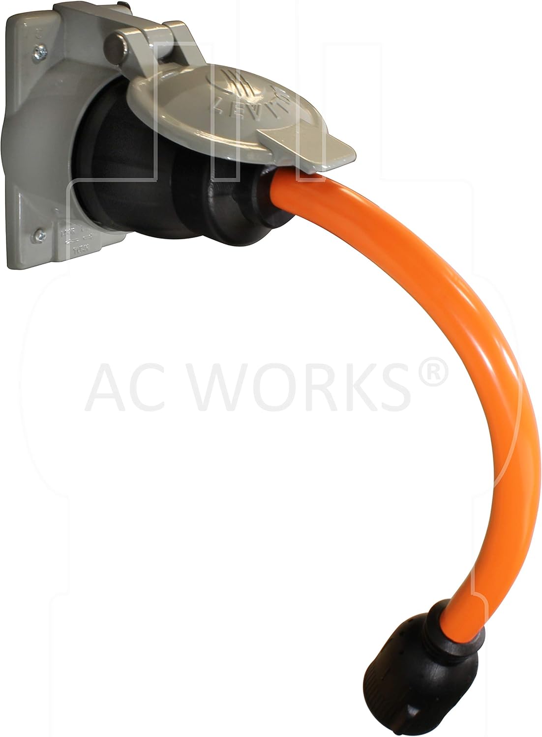 Super Big Clearance! AC WORKS [SS2L1430-018] 1.5FT 50A 125/250V SS2-50P/CS6365 Plug to L14-30 4-Prong 30Amp Locking Adapter Cord