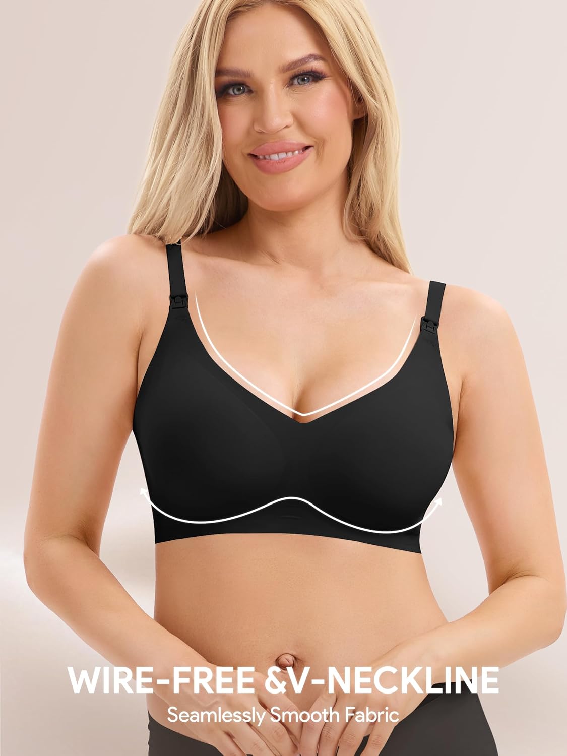 Angelhood 3 Pack Nursing Bras for Breastfeeding Seamless Pregnancy Maternity Bra Wireless Sleep Bralette with Extenders