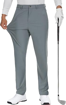 JWM Mens 30"/32"/34" Stretch Golf Dress Business Comfy Pants with 5 Pockets