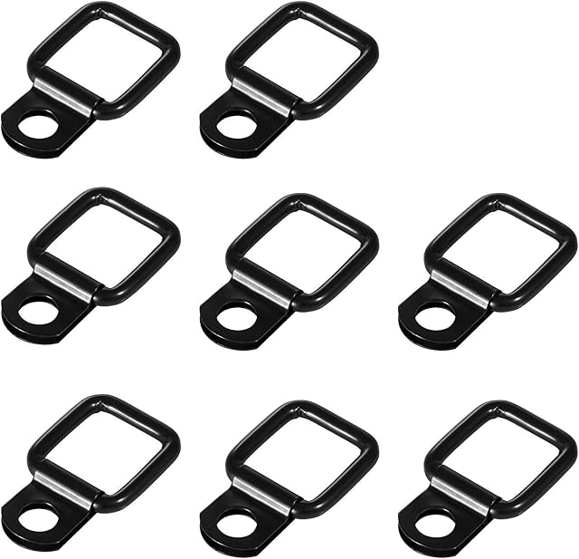 DEDC 8PCS D Ring Tie Down Anchors, Hardtop Quick Removal Fastener D Rings Anchors Replacement for 1995-2017 JK YJ TJ JKU Sports Sahara Freedom Rubicon X (8PCS Anchors Set)