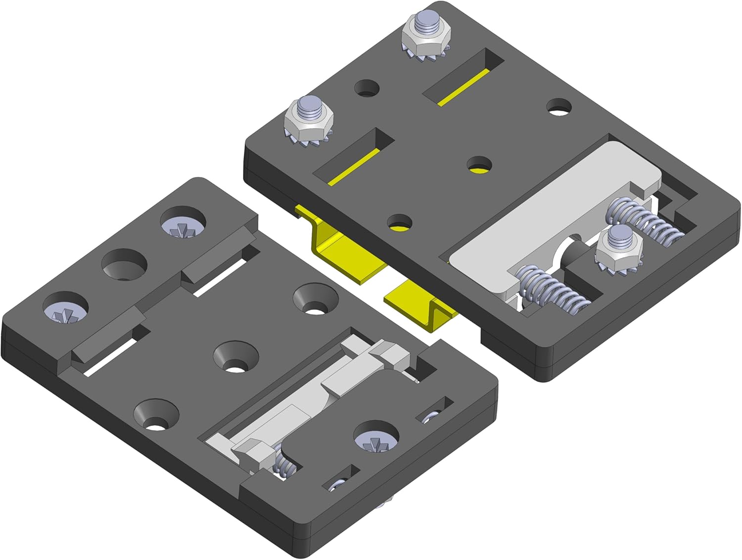GAURANG 10Pcs DIN Rail Mounting Brackets 48mm Width, Universal Mounting Supports Nylon Industrial Electrical Clamps for Circuit Breakers Switches Solid State Relays, Black DRB48-1-10 Fixed Holes