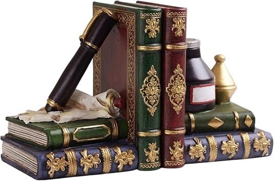 Bellaa Pen Ink Bookends, Writer, Authors, Inkwells, Dip Pens, Oldbooks 5389
