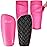 Soccer Shin Guards for Boys incl. Sleeves with Optimized Insert Pocket - Protective Soccer Equipment for Kids Girls (Pink M)