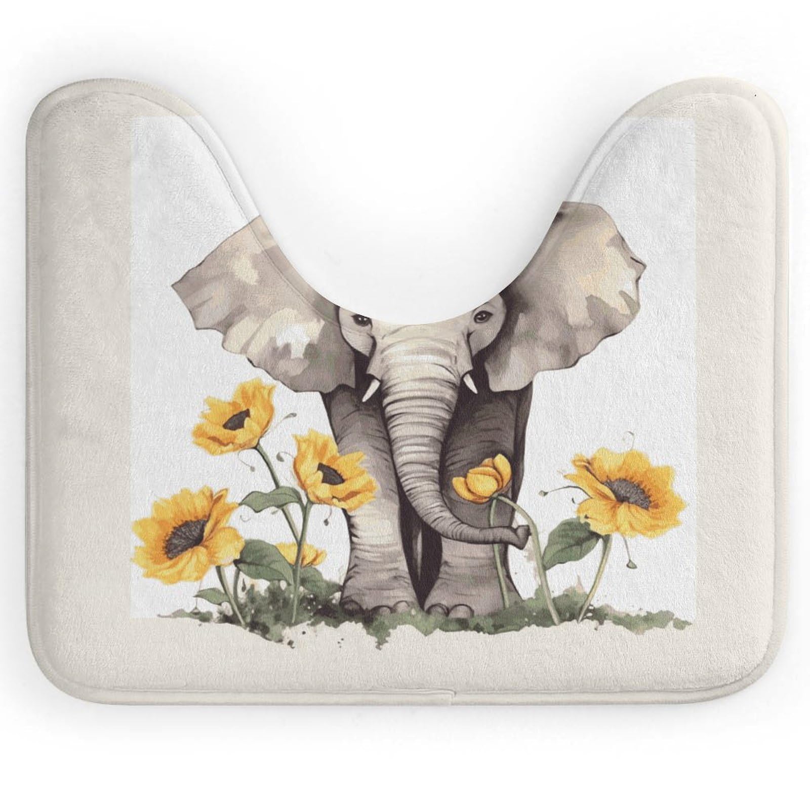 Tapis de toilette éléphant doux pour une salle de bain chaleureuse