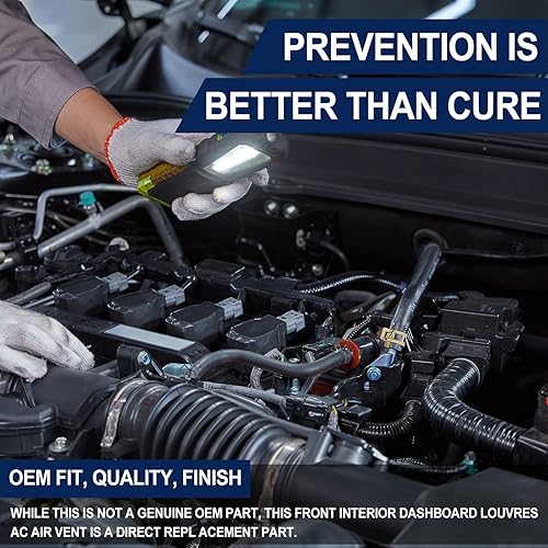 Miniatura 7 de Rejillas delanteras interiores para salpicadero, calefactor de CA cromado, compatible con Ford F150 F-150 Lobo 9L3Z-19893-CA 2009-2014, 4 unidades