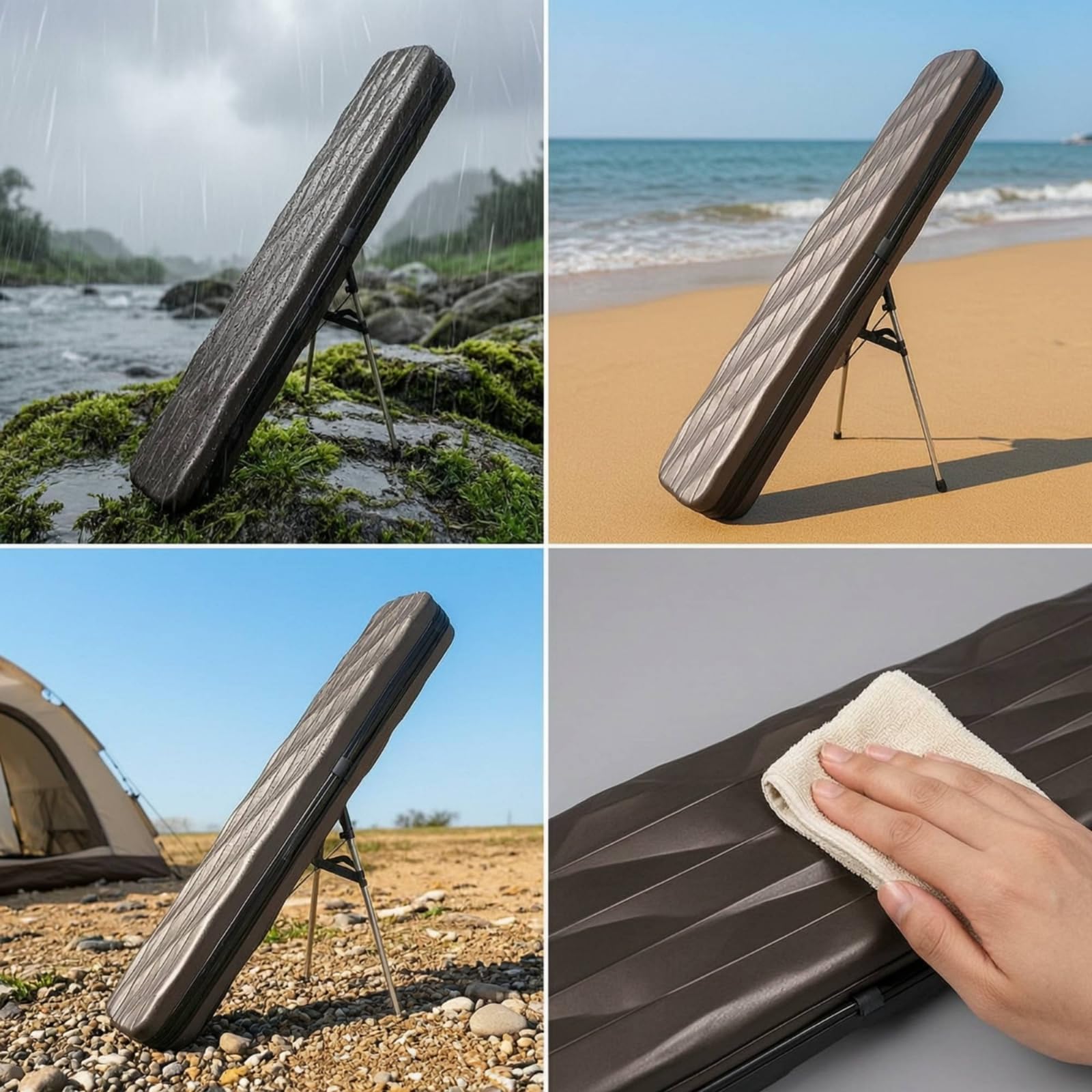Borsa Porta Canne con Cavalletto Resistente All'acqua Porta Canne Rigido Idrorepellente Custodia per Pescatori