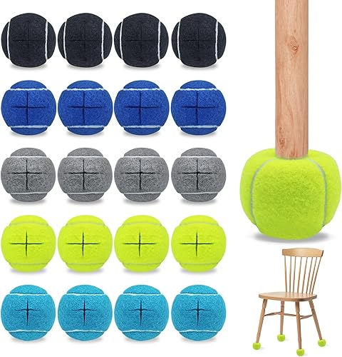 Miniatura 12 de Paquete de 30 pelotas de tenis precortadas a granel para patas de muebles, pelotas de tenis, sillas de pelotas de tenis para pelota de protección