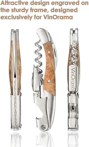 Miniatura 4 de Abrebotellas de cerveza 3 en 1 con mango de palisandro, sacacorchos y cortador de papel de aluminio, la mejor opción de camareros profesionales y