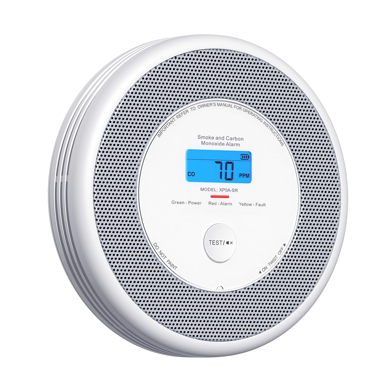 X-Sense - Detector de humo y monóxido de carbono conectado con función de alerta de voz en francés, detector de humo Wi-FI compatible con X-Sense Home Security App, XP0A-iR, paquete de 1