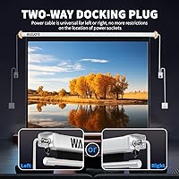 Vista 5 de WASJOYE 100 Inch Motorized Projector Screen with Remote Control - 4:3 Electric Drop Down Projector Screen for Wall or Ceiling Mount, 8K HD & Dual