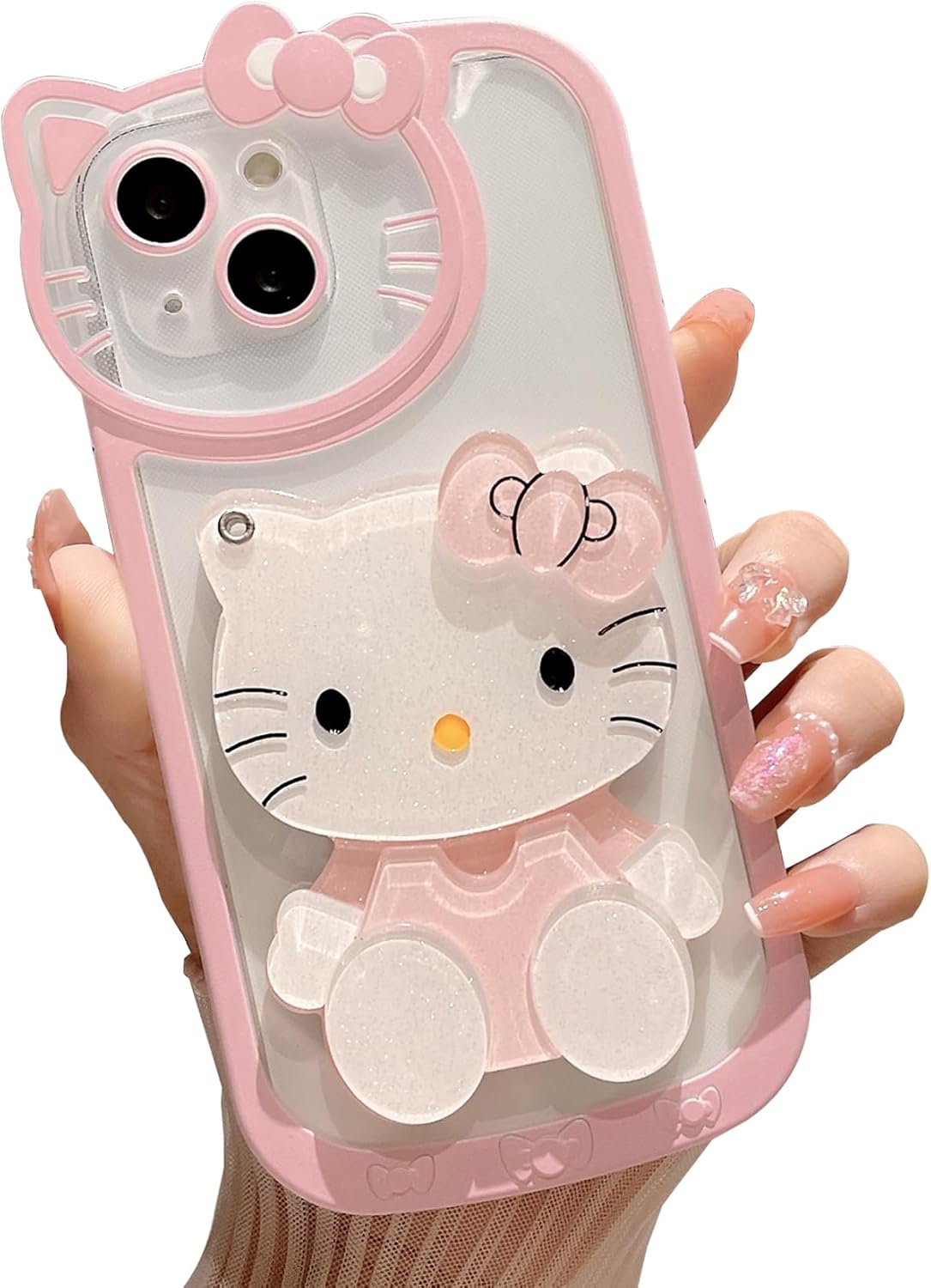 for iPhone 16 Pro Cute Pink Phone Case Kawaii Cartoon