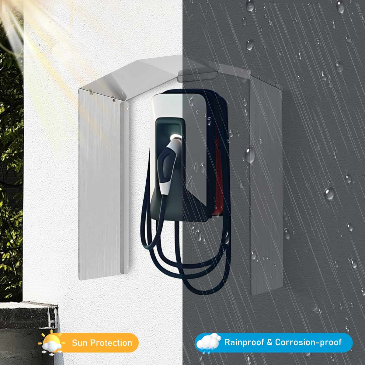 JAOGAUS Wallbox Protezione, Wallbox per Auto Elettriche per Stazione di Ricarica per Auto Elettriche, Protezione dalla Pioggia, Protezione UV, Protezione Solare